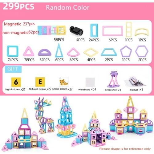 Big Size Magnetic Designer Magnet Building Blocks DIY Solid Color Construction Magnetic Bircks Tiles Kit Toys For Children Kids