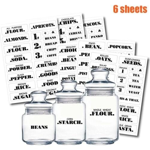 Kitchen Stickers Waterproof Transparent Food Label Home Stickers Self-Adhesive Resistant Household Pantry Organization Label