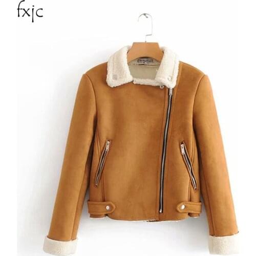 Autumn Winter Womens New Lapel Long-sleeved Lamb Fur Deerskin Short Jacket Temperament Versatile Casual Warm Coat Female