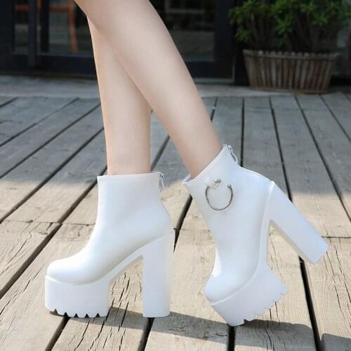 Model fashion show super high-heeled fashion short boots autumn new European American nightclub sexy high-heeled womens boots