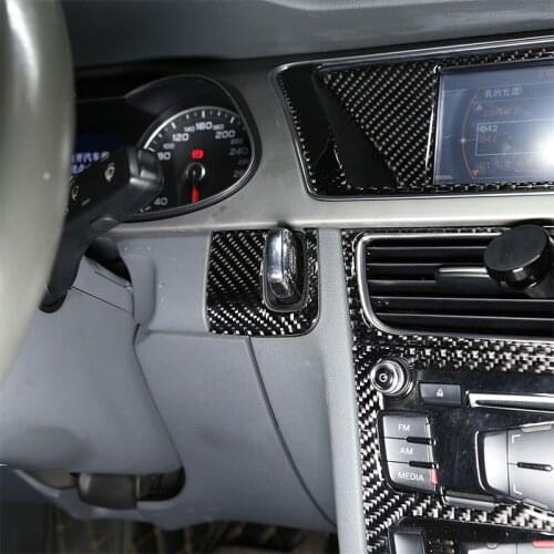 Soft Carbon Fiber Car Interior Keyhole Decorative Frame Trim For Audi A4L/A5 2009-2016 Accessories