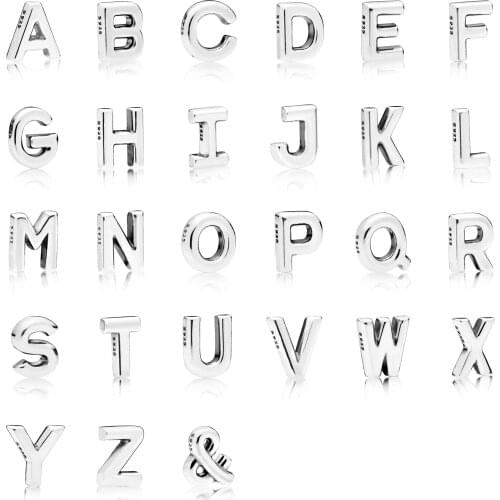 Real 925 Sterling Silver Letters A-Z Exquisite Silhouette Suitable for Original Floating Box Decoration DIY Women Jewelry