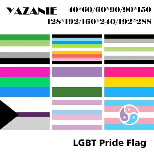 YAZANIE Single or Double Sided Aromantic Queer Agender Polysexuality Genderqueer Pansexual Demisexual LGBT Rainbow Pride Flag