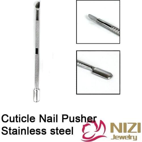 Nails Files 13mm 1pcs Stainless Steel Portable Nail Art Tools Cuticle Pusher Manicure Pedicure Care Cleaner Tool Cuticle Remover