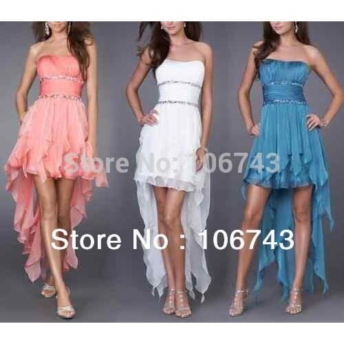 Free shipping 2018 Short front long back formatura Homecoming Sexy Graduation Party gown NEW custom size Bridesmaid Prom dresses