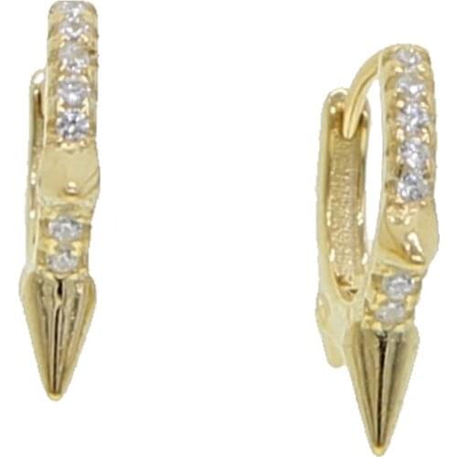 Simple tiny gothic punk stud earrings black cz spike circle earrings 100% 925 sterling silver for women men fashion ear jewelry