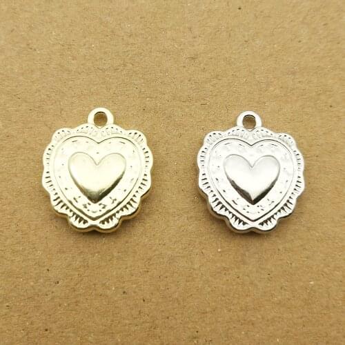 10pcs 16x18mm heart charm for jewelry making cute earring pendant bracelet necklace charms