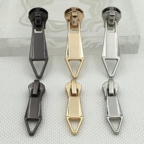5# 8# 10# zipper slider for metal zipper repair bags clothes luggages zipper head 10pcs/lot gold silver gun black