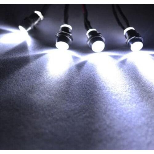 Free Shipping 2PCS 1 to 4 RC Car Model LED Light 3V-7V 5mm Spare Parts For DIY Model