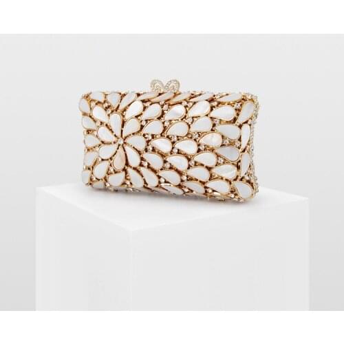 Gold Silver Shell Diamond Woman Dinner Clutch Evening Bag Crystal Elegant Party Prom Wedding Ladies Purse Bridal Female Handbag
