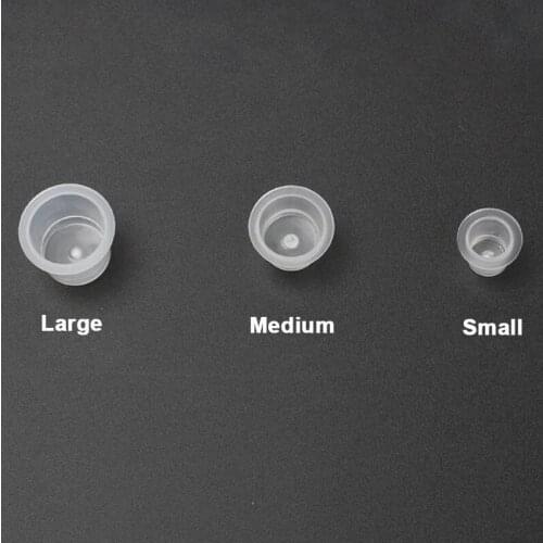 100pcs S/M/L Tattoo Ink Cup Cap Disposable Plastic Microblading Accessories Pigment Clear Holder Container Tools PMU Supplies