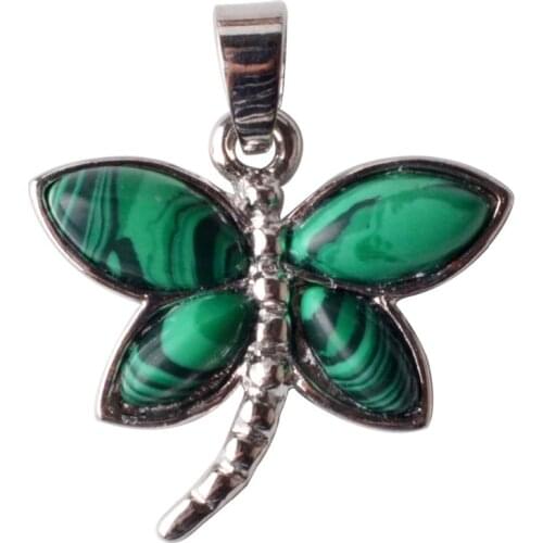 2018 Summer Fashion Choker Woman Necklaces Vintage Jewelry Natural Stone Dragonfly Pendant Long Necklace For Women