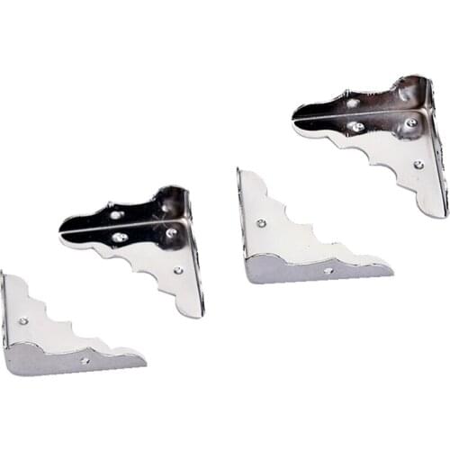 4 Pcs Heavy Duty Nickel-plated Box Corners For Cigar Box Guitar Accessory