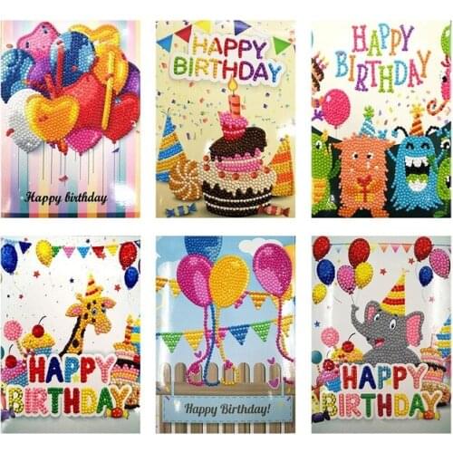 5D DIY Diamond Mosaic Greeting Cards Christmas Birthday Halloween Diamond Painting Kit Embroidery Birthday Gift Home Decoration