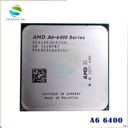 AMD A6 Series A6 6400 A6-6400 A6 6400K A6-6400K 3.9Ghz 65W Dual-Core CPU Processor AD640KOKA23HL Socket FM2