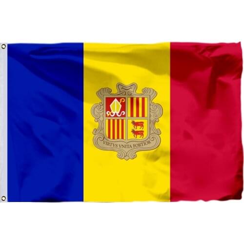 Andorra 1866 Flag 150X90cm 3x5FT 120g 100D Polyester Double Stitched High Quality Banner Ensign Free Shipping