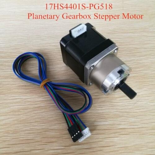 Free shipping 4-lead Nema17 Stepper Motor 42 motor Extruder Gear Stepper Motor Ratio 5:1 Planetary Gearbox Nema 17 Step Motor