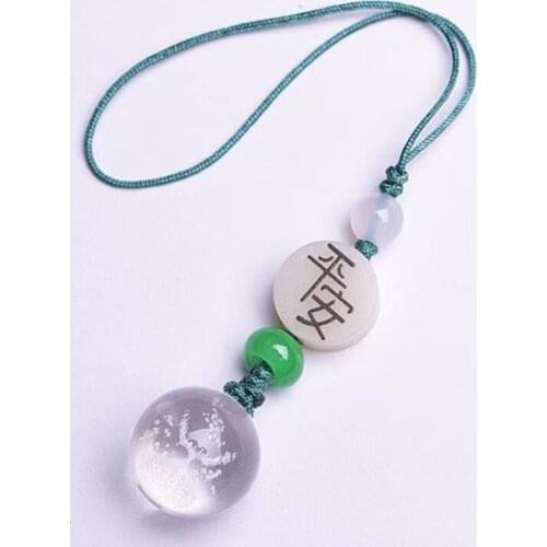 White Crystal polishing ball Pendant Keychain Men Women Natural Stone decoration