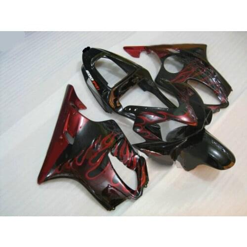 For H CBR600 F4i 2001-2003 CBR600F4i 01 02 03 CBRF4i Red flames black Motorcycle Fairing Injection molding