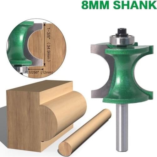 1Pcs 8mm Shank Tenon Router Bit For Wood Jointed Bit with Bearing Woodworking Milling Cutter Curved Trimming CNC Tool Bit
