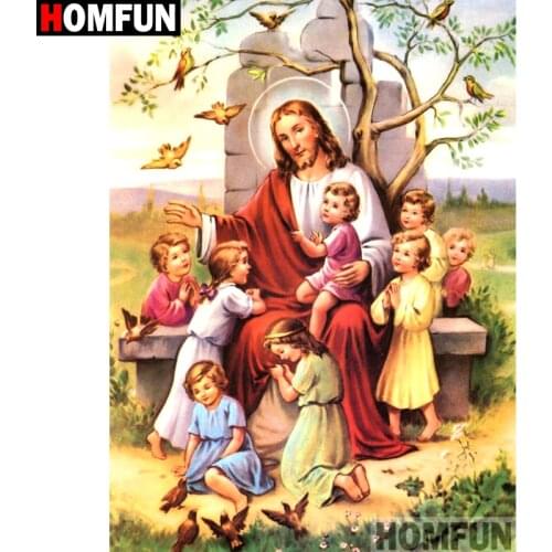 HOMFUN Full Diamond Embroidery "Religious figure"Diamond Painting Cross Stitch Patterns Rhinestone Unfinished Home Decor A07130