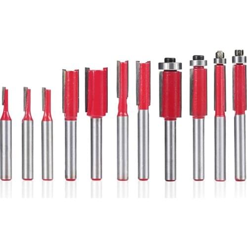 8mm Wood Router Bits Straight Fluted Router Cutter Standard Model Bearing Guided Bits Flush Trim Wood Milling Cutter