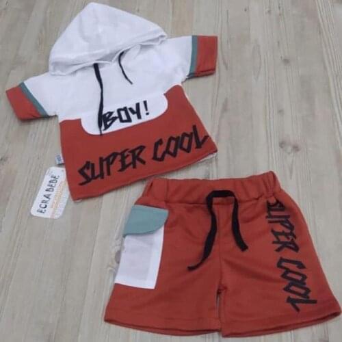 Baby boy Hooded 2li Suit (Tile color)