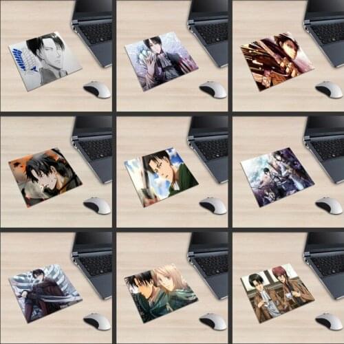 XGZ Laptop Attack Giant Character Square Mouse Pad Captain Levi Ackerman PC Mat Army Friendship Rubber Non-slip Universal