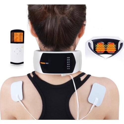 Wireless Remote Control Neck Massager Far Infrared Heat Therapy For Neck Massage Neck Pillow Pain Relief Machine Health Care