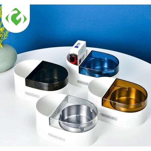 Wall-mounted Cigarette Storage Rack with Cover Bathroom Hanging Stainless Steel Ashtray Toilet Storage Cup Cigarette Tool GY