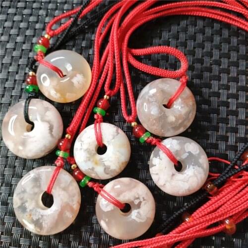 Natural Stone Flower Agates Pendant Peace Buckle Quartz Pendant for Jewelry Making DIY Necklace Accessories wholesale 1PCS