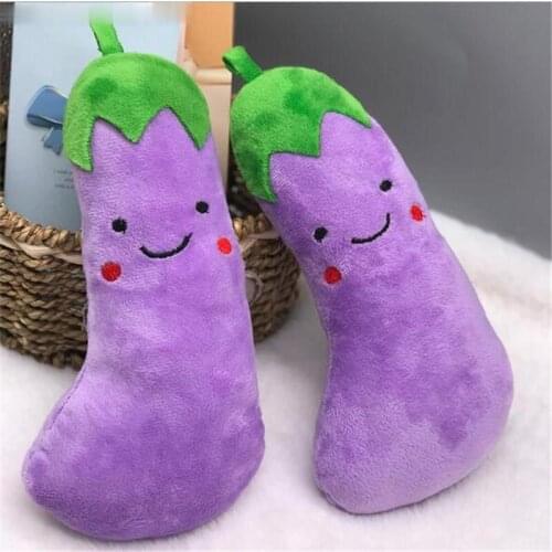 New 1PCS 21cm Simulation Eggplant Plush Toy PP Cotton Filled Simulation Vegetable Pendant Fun Hot Sale Cheap