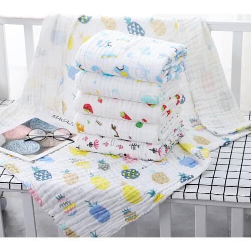 6 Layers Bamboo Cotton Infant Kids Swaddle Wrap Blanket Sleeping Warm Quilt Bed Cover Muslin Baby Blanket Baby Stuff