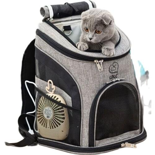 Portable Mesh Dog Bag Breathable Dog Backpack Fold-able Large Capacity Cat Dog Carrying Bag Portable Outdoor Travel Pet Carrier
