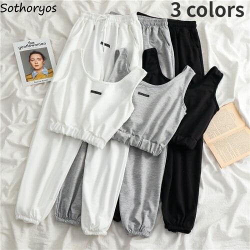 Women Pajama Sets Hot Fashion European Style Cropped Tops Sleeveless Chic Sleepwear Cozy Ankle-length Pants High Street Hip-hop