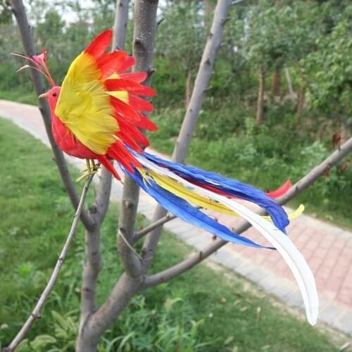 Plastic foam& feathers artificial bird colouful feathers Phoenix bird model 40x30cm spreading wings bird,garden decoration w0554