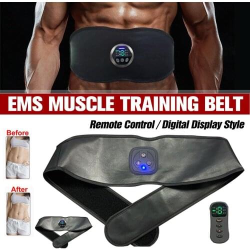 Waist Trimmer Belt USB Charging LED Display Intelligent EMS Abdominal Training Belt Electric Waist Slimming Body Muscle Trainer