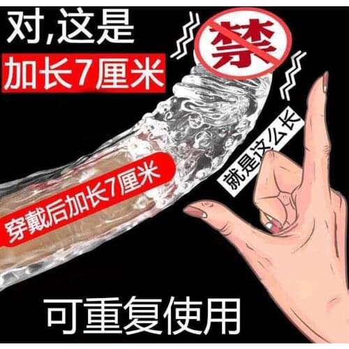 Penis Covers Extender Mens Condoms Crystal Penis Condoms Finger Cock Ring Adult Sex Toy For Sex Male Longer Lasting