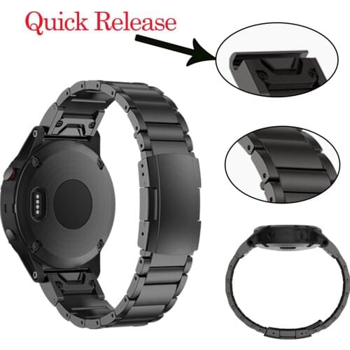 22/26mm Watch Strap For Garmin Fenix 5 5X Plus 6 6X Pro 3HR 935 945 Band Bracelet Original Titanium Alloy+Stainless Steel Belt