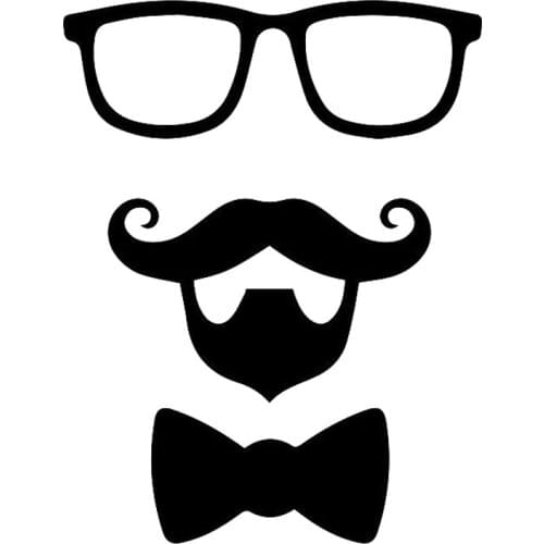 10cm*13cm Mustache Beard Tie Boy Fashion Stickers Decals Car Styling