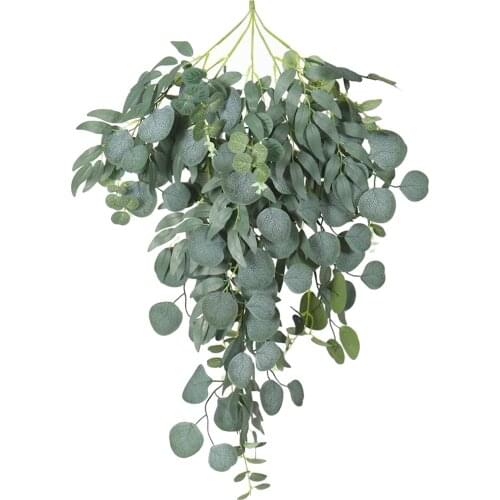 Artificial Silk Eucalyptus Wreath Plant Leaves Garland Home Door Decor