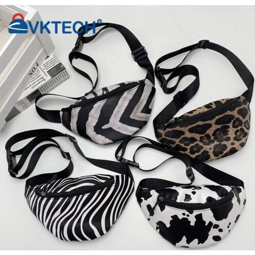 Vintage Women PU Leather Animal Pattern Printing Crossbody Shoulder Messenger Bag Casual Ladies Small Purse Chest Bag Waist Pack