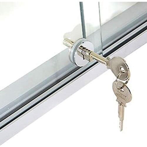 High Quality Sliding Glass Cabinet Lock Jewelry Shopping Malls Showcase Display Cabinet Locks Silver