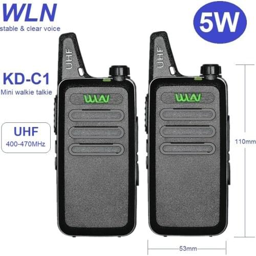 1/2/3/4/5/6PCS Mini Walkie Talkies WLN KD-C1 5W Ham CB Radio Station Portable Radio Transceiver UHF 430-440MHz USB Charging