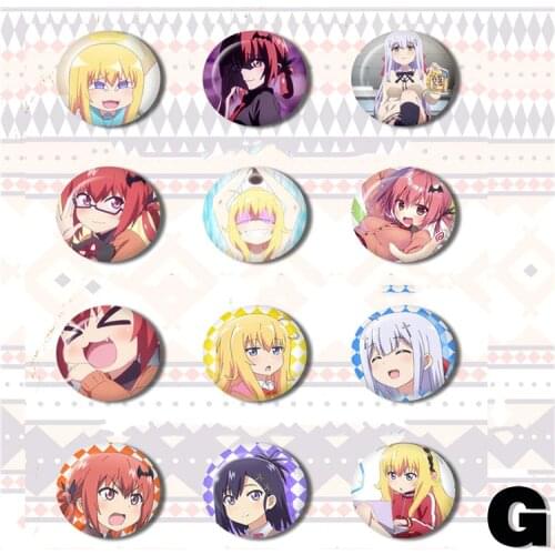 1pcs 58MM Anime Badge Gabriel DropOut Gabriel Satanichia Girl Tsukino Dakimakura Lazy Girls Badges Pins BROOCH Button Badge
