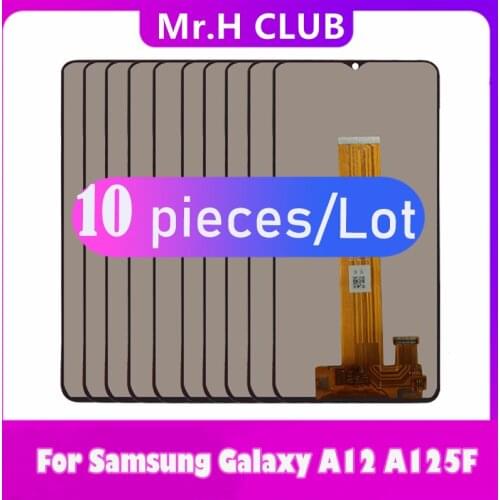 10 Pieces/Lot Original LCD For Samsung Galaxy A12 A125 SM-A125F A125F/DS LCD Display With Frame Touch Screen Digitizer Parts