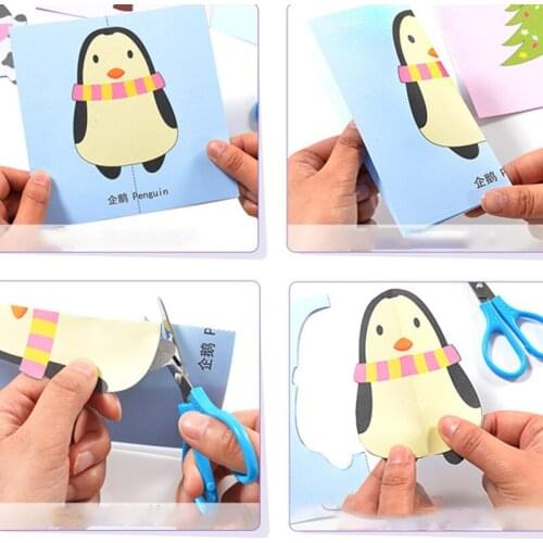 100pcs Creative DIY Multiple Style Paper Cut Toys Kids Cartoon Puzzles Jigsaw Kids Educational Learning Toys for Children Gift