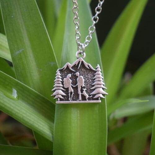 12pcs Hiking Couple Wedding necklace Topper With Dog Backpacking Bride jewelry