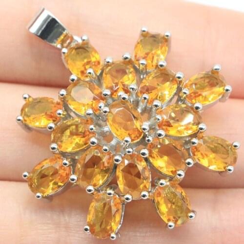 34x27mm New Statement Jewelry Silver Pendant Created Dark London Blue Topaz For Ladies Silver Pendant