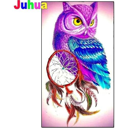 Abstract Owl Indian feathers pictures 5D diy Diamond painting mosaic square round drill embroidery cross stitch wall hanging